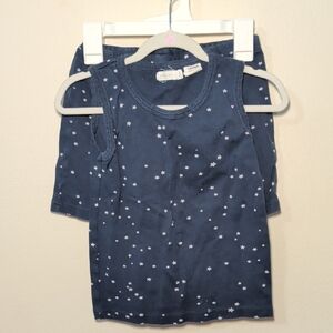 Jamie Kay Star-Print Shorts Set w/ Tank Top Blue White 100% Cotton Girls Size 7